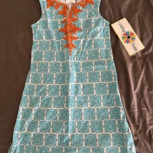 Kids Dress - Teal and Orange Delight